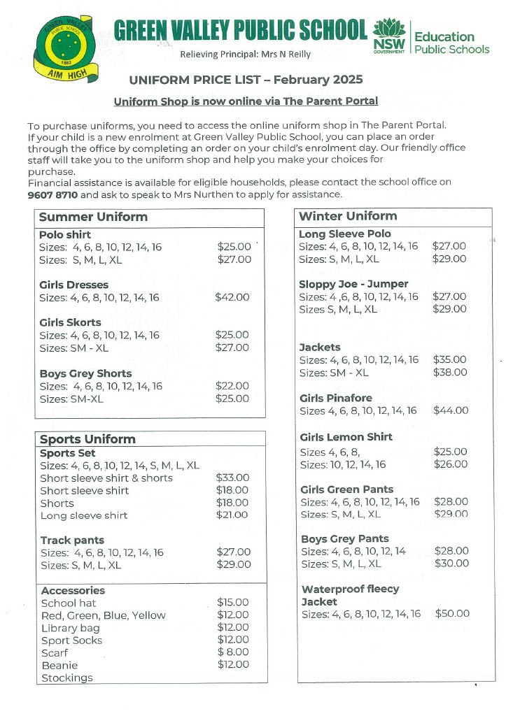 Click Here To View Our Price List